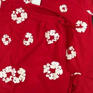 Red Men's Shorts Set